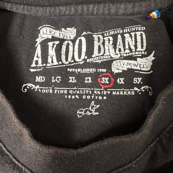 Akoo Graphic Black Short Sleeve Tee Men’s Size‎ 3X Streetwear - Picture 2 of 10